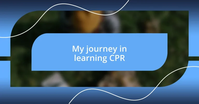 My journey in learning CPR